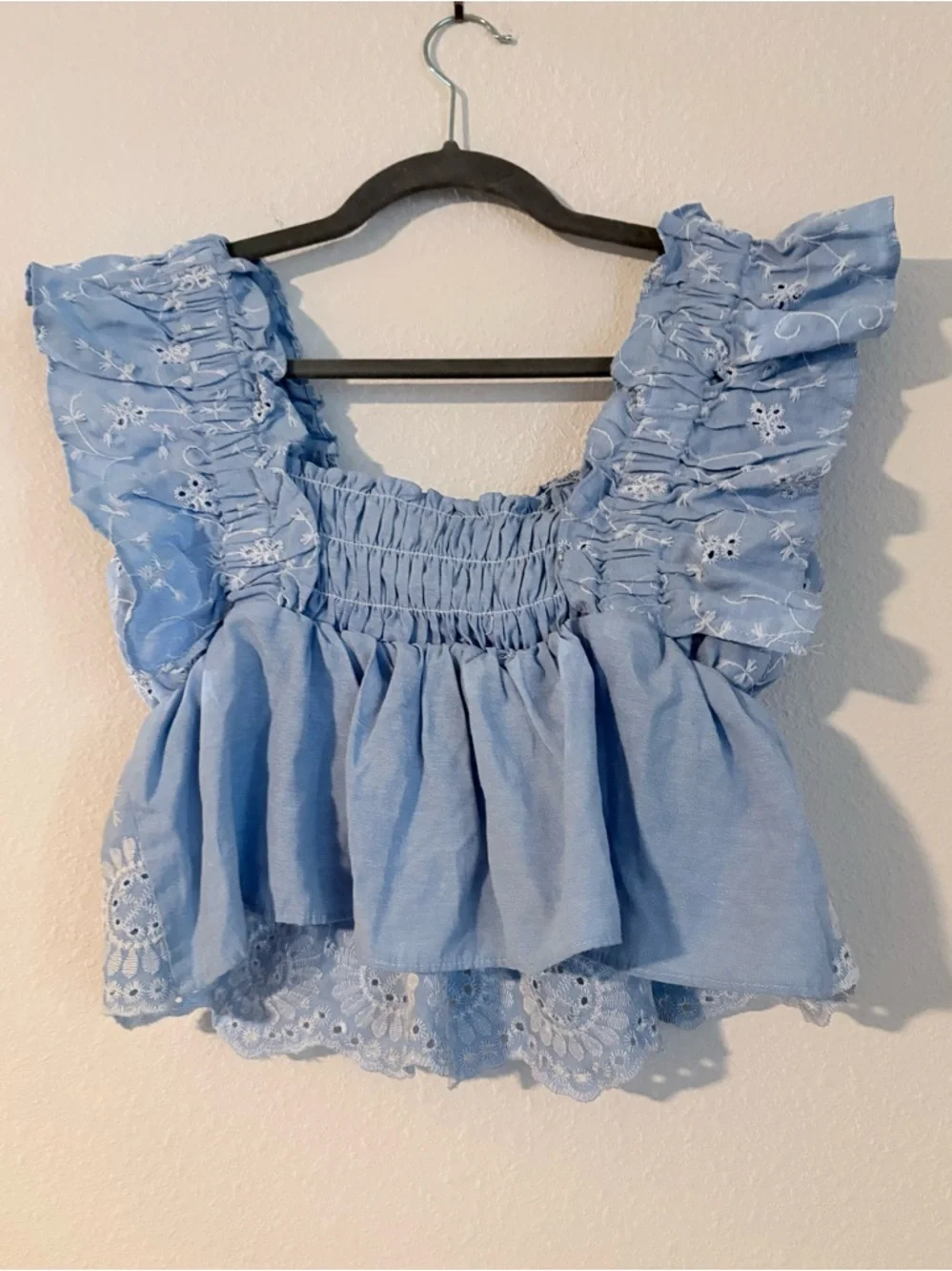 Goodnight Macaroon Light Blue Smocked Top - Picture 4 of 4